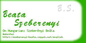 beata szeberenyi business card