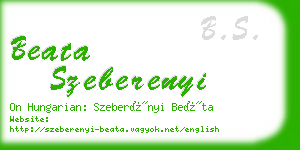 beata szeberenyi business card